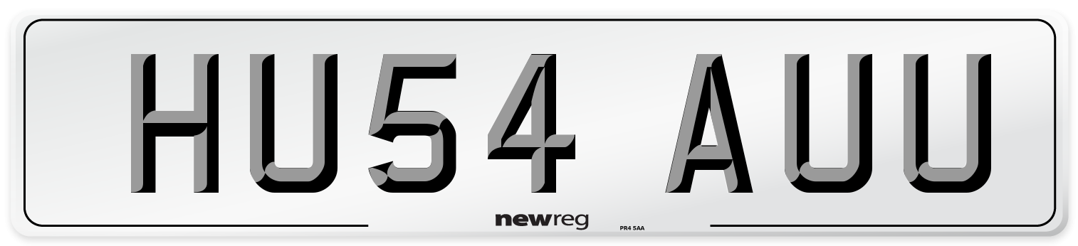 HU54 AUU Number Plate from New Reg